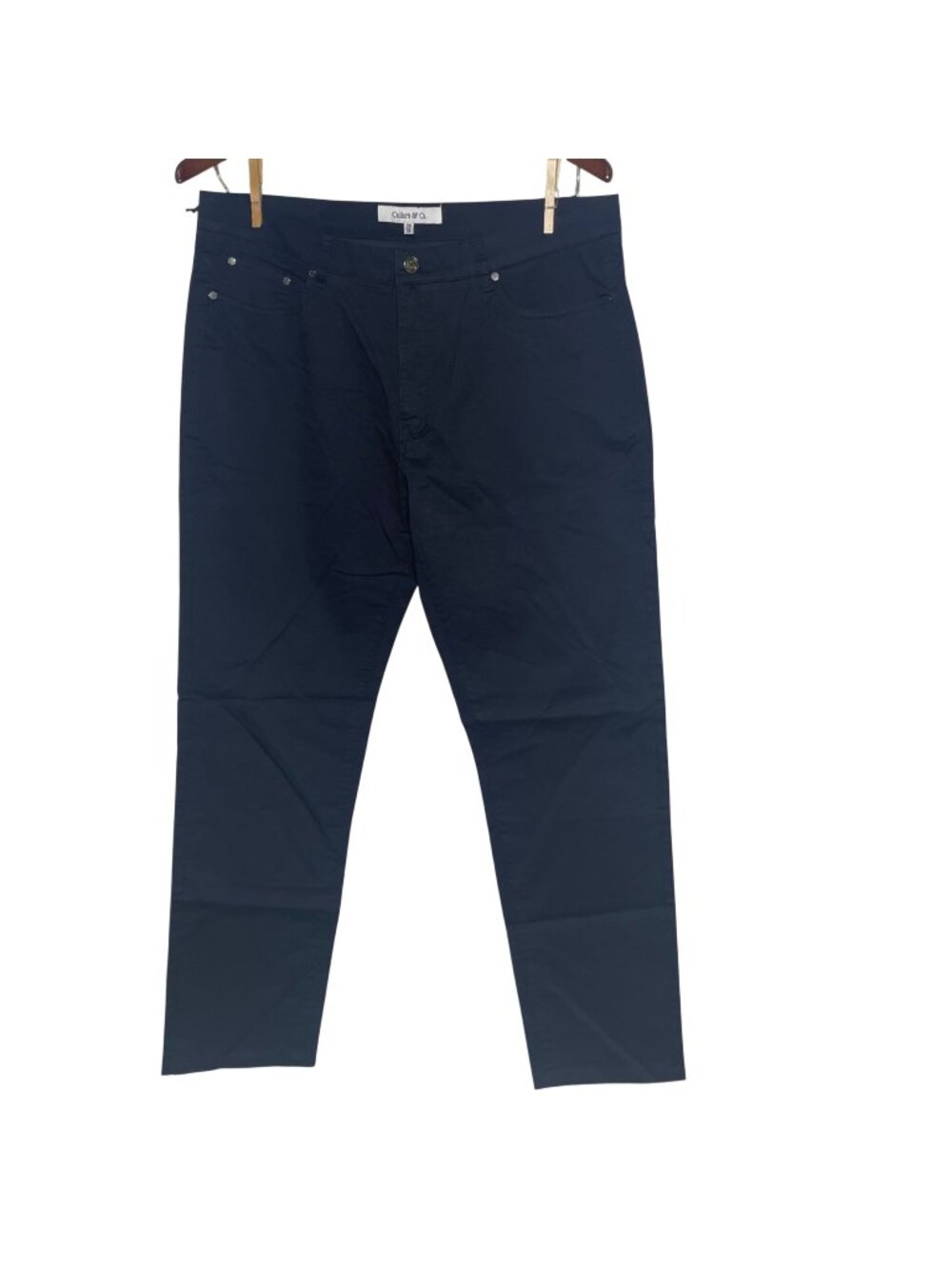 Collars & Co. CEO Chino Five Pocket Cotton Stretch Pants Sz 36x30 Navy Blue